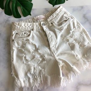 NWT Zara distressed Hugh waisted shorts